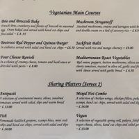 Vegetarian Dinner Menu with Vegan Options at The King's Head in Louth