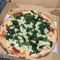 GF Broccoli Rabe & Pineapple Pizzaa  at Gino's Pizzeria in Poughkeepsie