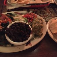 Veggie fajitas sans cheese and sour cream and with corn tortillas  at Juan's Flying Burrito - Lower Garden District in New Orleans