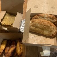 Veg empanadas, sweet plantain & savory plantains! at Cafe El Camino in Plaistow