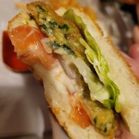 Crispy vegan burger at Frituur Franky in Oostende