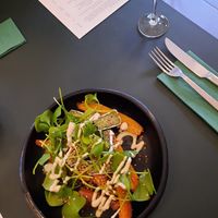 Sweet potato with vegan cheese at Vangroenten in Hasselt