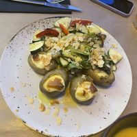 Cheese and potatoes dish  at Sete Restaurante in Coimbra