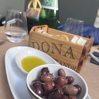 Bread & olive starter  at Sete Restaurante in Coimbra