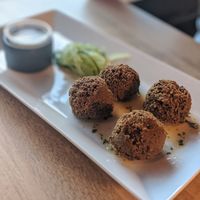 Home-made Falafel with tahini sauce at D'n Burgemister in Veldhoven
