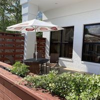 Dog friendly patio  at Koi Asian Bistro in Greenville