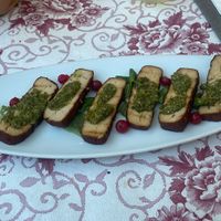 The vegan tofu and pesto option  at Pizzaria Peperetta Dispetusa in Imperia