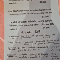 Karte mit veganer Pinsa at Pizzaria Peperetta Dispetusa in Imperia
