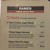 Ramen menu   at JINYA Ramen Bar in Denver
