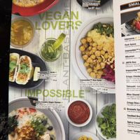 The dedicated vegan menu  at JINYA Ramen Bar in Denver