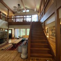 Downstairs common area, upstairs double rooms  at Onpoint Madarao in Myoko