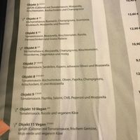 Pizza Menu  at Restaurant Ruine in Halle