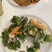 Vegan crepe and vegan bagel. Delicious!  at Maria Limão in Porto