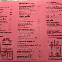 Menu November 2021  at Vegan Sushi Express in Rotterdam
