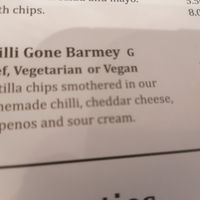 Vegan chilli options at French & Byrne in Stafford