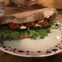 Pain de campagne sandwich with delicious  vegan anchovy !!! at Hatena in Tokyo