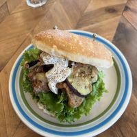 Karaage burger  at Hatena in Tokyo