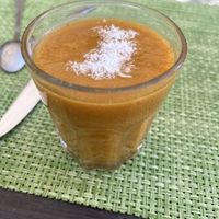 Smoothie for breakfast   at Darjas Yurtas in Benajarafe