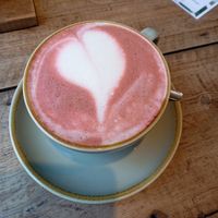 The colourful latte series continues...Beetroot latte (oat milk) 💕 at Drift-In in York