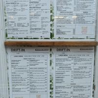 menu as of Oct 2023 at Drift-In in York