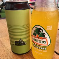 Brass castle beer and pineapple soda  at El Rayo Vegan Cantina in York