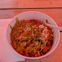 Burrito in a bowl at El Rayo Vegan Cantina in York