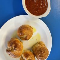 Garlic knots with incredible marinara at Earth Based Cafe in Martinsburg