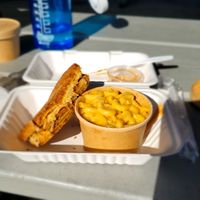 Half of my Reuben and the mac & cheese side at Earth Based Cafe in Martinsburg