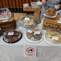 array of treats at Farmers' Market at Flourchild Vegan Baking  in Courtenay