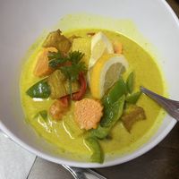 Vegan yellow curry   at Siam Orchid in Bar Harbor