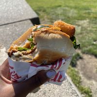 Single patty burger  at Monty's Good Burger - 3rd St in Los Angeles