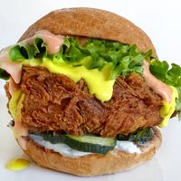 Charlie’s Chick’n Sandwich with House & Habanero   at Monty's Good Burger - 3rd St in Los Angeles