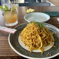 Garlic Szechuan noodles   at Lineage in Wailea
