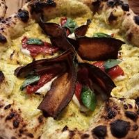 Zucchini pizza at Plant Base in Lisbon