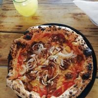 best vegan pizza in Lisbon. super light dough and many choice. this is is a jaka fruit pizza at Plant Base in Lisbon