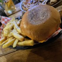 Burgers with cheese fries  at Plant Base in Lisbon