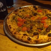 pesto pizza at Plant Base in Lisbon