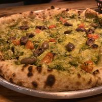 Pizza pesto et pomodoro  at Plant Base in Lisbon