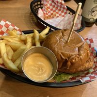 Vegan fish burger  at Plant Base in Lisbon