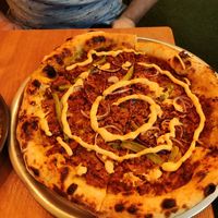 Chorizo pizza at Plant Base in Lisbon