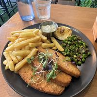 fish & chips vegan  at Plant Base in Lisbon