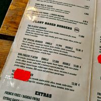 Menu at Plant Base in Lisbon