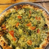 Pesto pizza - my favourite!!  at Plant Base in Lisbon