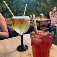 White sangria and Iced tea  at Plant Base in Lisbon