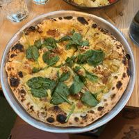 Potato & sausage pizzaa  at Plant Base in Lisbon