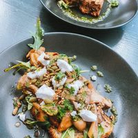 Miso mushrooms on toast & vegan eggy bread  at Yallah Coffee Kiosk in St Ives
