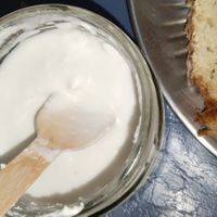 Vegan Coconut yoghurt  at Surya Cafe and Concepts in New Delhi