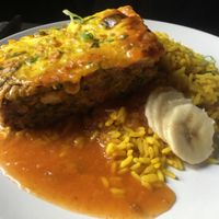 Bobotie w tofu  at Karoo Restaurant in Eastham