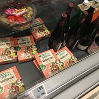 Vegan supermarket items at FRA - REWE City - T1 in Frankfurt