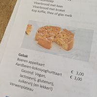 vegan desserts labelled at Eetcafé Driewegen in Terneuzen